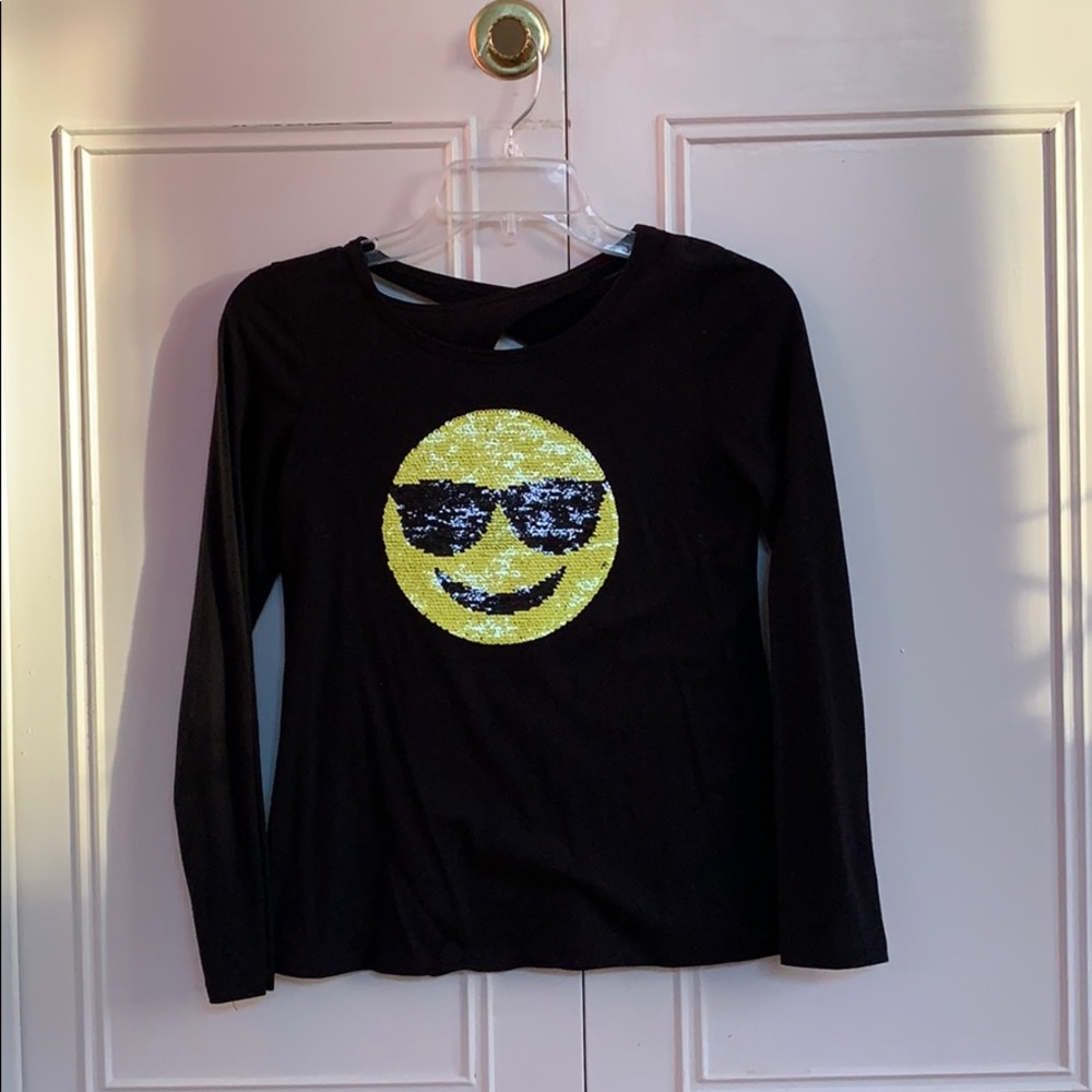 Black flip sequin tee